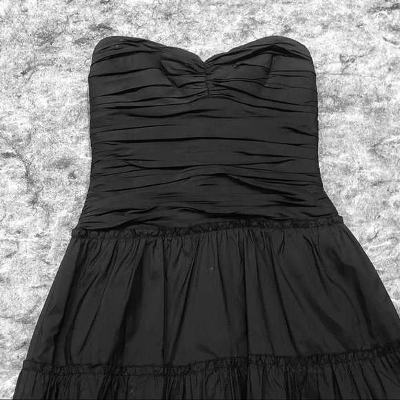 BCBGMaxAzria Black silk taffeta dress. 
Sz 4. Worn - Picture 3 of 7
